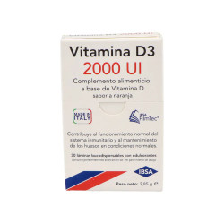 VITAMINA D3 2000 UI 30 LAMINAS BUCODISPERSABLES SABOR NARANJA