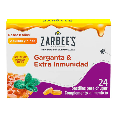 ZARBEES GARGANTA Y EXTRA INMUNIDAD 24 PASTILLAS PARA CHUPAR