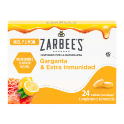 ZARBEES SABOR MIEL Y LIMÓN 24 PASTILLLAS PARA CHUPAR