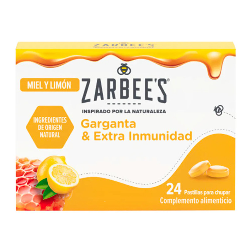 ZARBEES SABOR MIEL Y LIMÓN 24 PASTILLLAS PARA CHUPAR