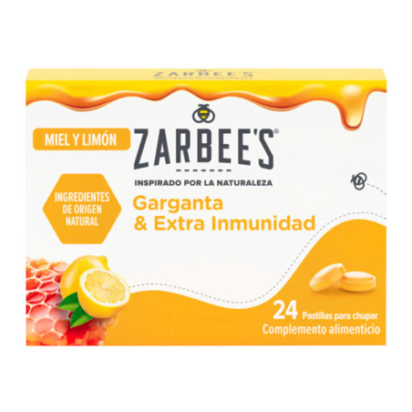 ZARBEES SABOR MIEL Y LIMÓN 24 PASTILLLAS PARA CHUPAR