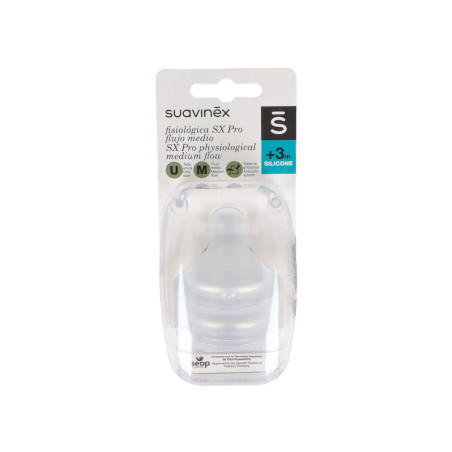 SUAVINEX TETINA SILICONA FISIOLOGICA FLUJO M 2 UNIDADES