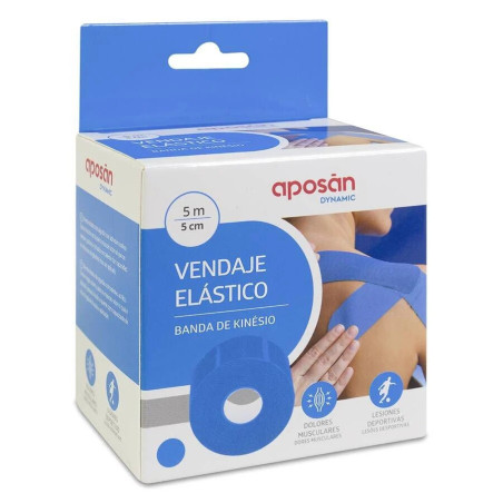 APOSAN DYNAMIC VENDAJE ELASTICO 1 UNIDAD 5 M X 5 CM COLOR AZUL