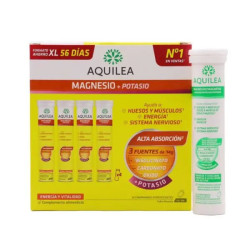 AQUILEA MAGNESIO+ POTASIO 56 COMPRIMIDOS EFERVESCENTES SABOR NARANJA FORMATO XL