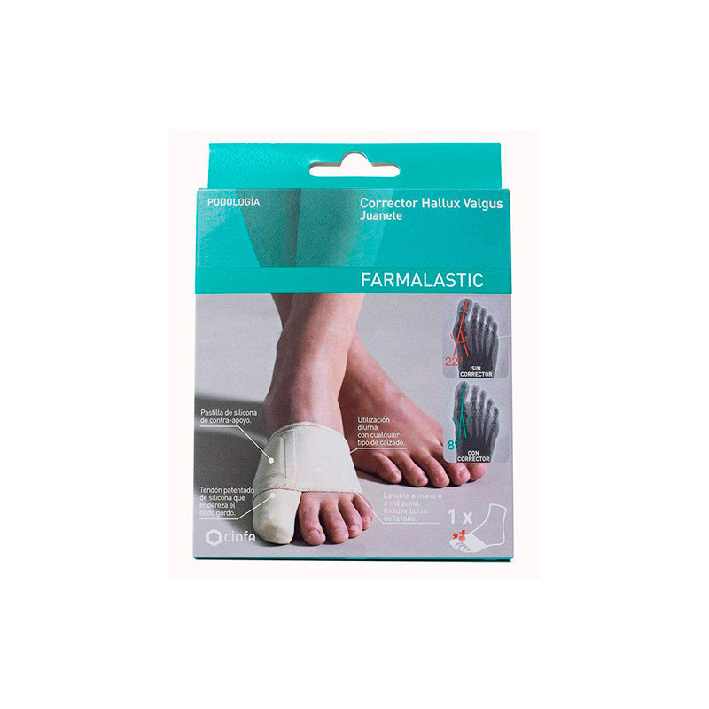 CORRECTOR DE DIA JUANETE FARMALASTIC PIE DERECHO 1 UNIDAD TALLA MEDIANA