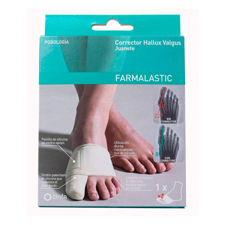 CORRECTOR DE DIA JUANETE FARMALASTIC PIE DERECHO 1 UNIDAD TALLA MEDIANA