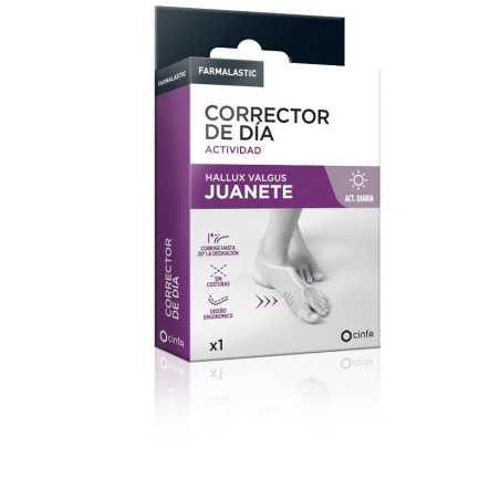 CORRECTOR DE DIA JUANETE FARMALASTIC PIE IZQUIERDO 1 UNIDAD TALLA MEDIANA