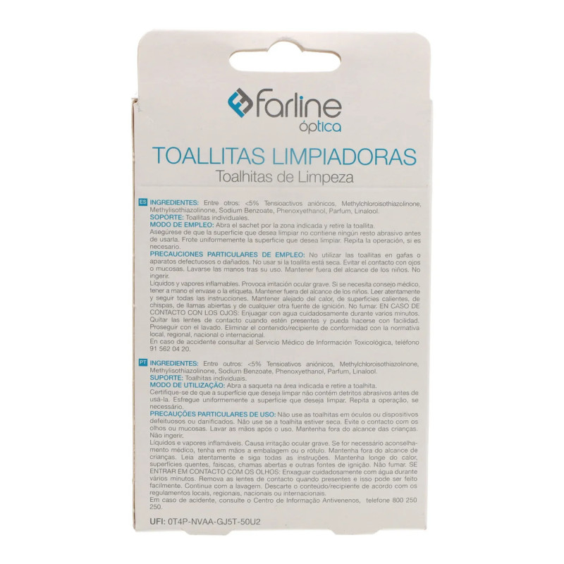 FARLINE TOALLITAS LIMPIAGAFAS 12 TOALLITAS