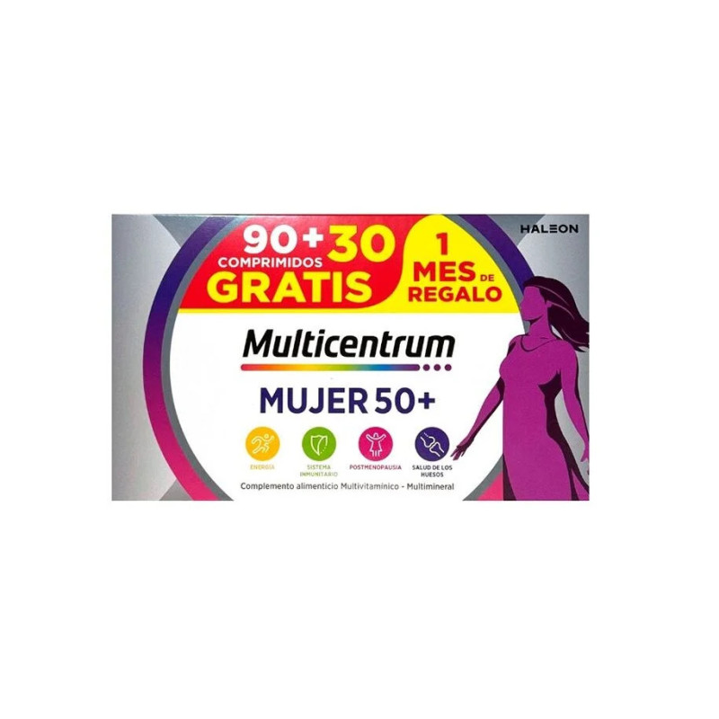 MULTICENTRUM MUJER 50+ 90 COMPRIMIDOS + 30 COMPRIMIDOS PACK PROMOCIONAL