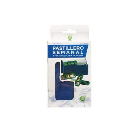 PASTILLERO SEMANAL VP NATURA 1 UNIDAD 3 DOSIS EXTRAIBLE Y REGULABLE FORMATO VIAJE
