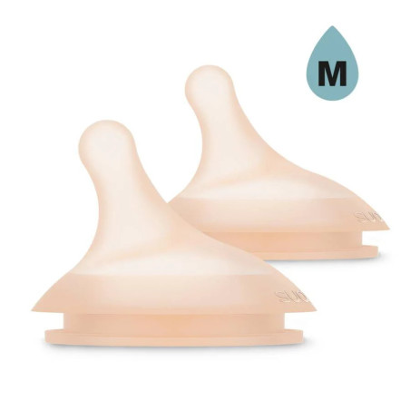 TETINA SILICONA FLUJO MEDIO M SUAVINEX ZERO ZERO ULTRA SUAVE + 3 MESES 2 UNIDADES COLOR FAIR