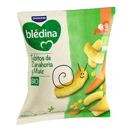 BLEDINA BIO SNACK TUBITOS DE ZANAHORIA Y MAIZ 1 ENVASE 20 G
