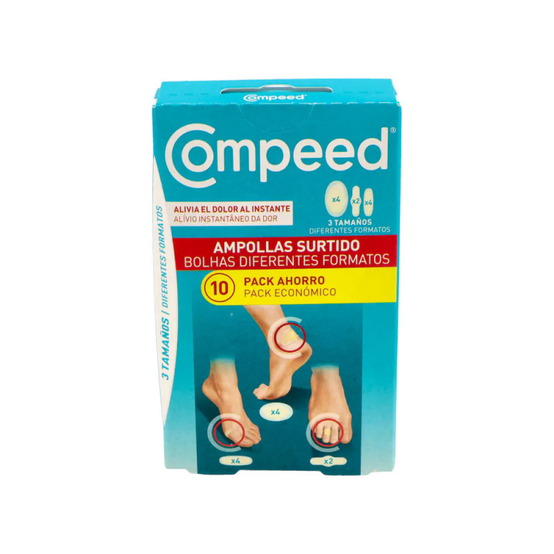 COMPEED AMPOLLAS SURTIDO 3 TAMAÑOS 10 UNIDADES PACK AHORRO