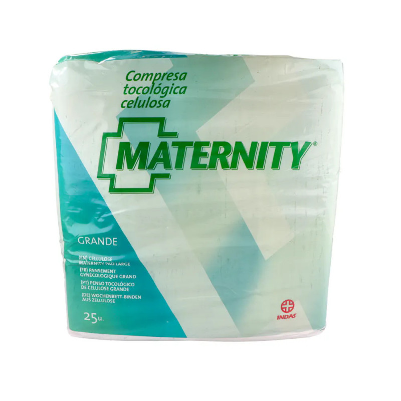 COMPRESAS POSTPARTO MATERNITY 25 UNIDADES GRANDE
