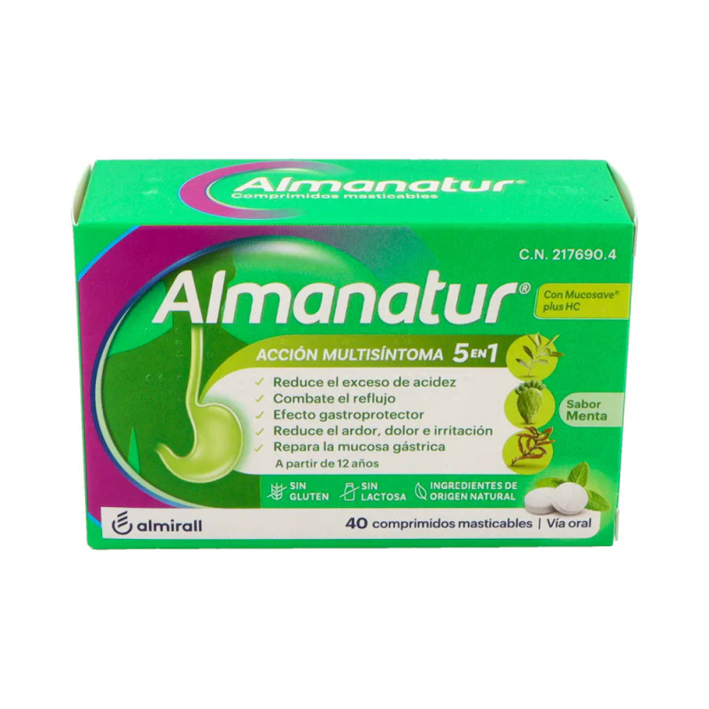 ALMANATUR 40 COMPRIMIDOS MASTICABLES SABOR MENTA