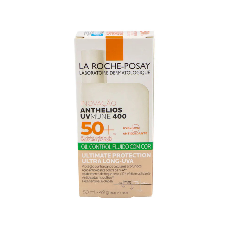 ANTHELIOS OIL CONTROL FLUID UVMUNE 400 SPF 50+ 1 ENVASE 50 ML CON COLOR LRP