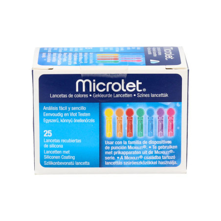 MICROLET LANCETAS COLOR CAJA 25 UNIDADES