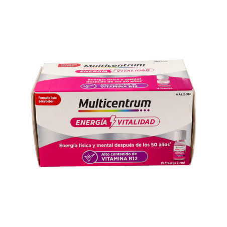 MULTICENTRUM ENERGIA & VITALIDAD 50+ 15 FRASCOS 7 ML SABOR FRAMBUESA