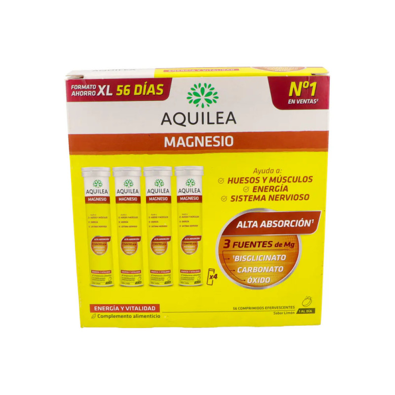 AQUILEA MAGNESIO 375 MG 56 COMPRIMIDOS EFERVESCENTES SABOR LIMON FORMATO XL