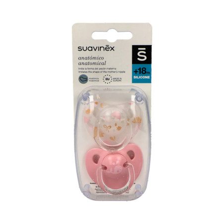 SUAVINEX CHUPETE SILICONA ANATOMICO CLASICO +18M 2 U