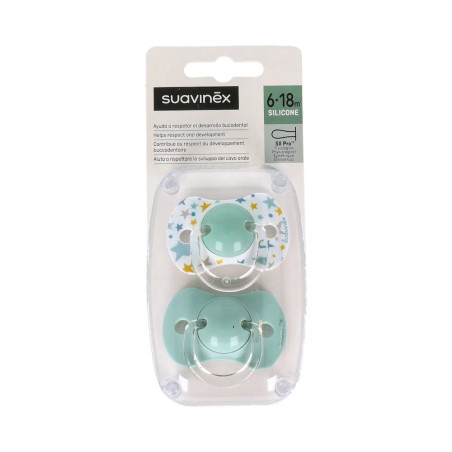 SUAVINEX CHUPETE SILICONA FISIOLOGICO 618 M 2 UNIDADES