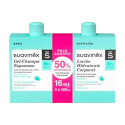 SUAVINEX DUPLO GEL ESPUMOSO + LOCION 1 ENVASE 500 ML + 1 ENVASE 500 ML PACK