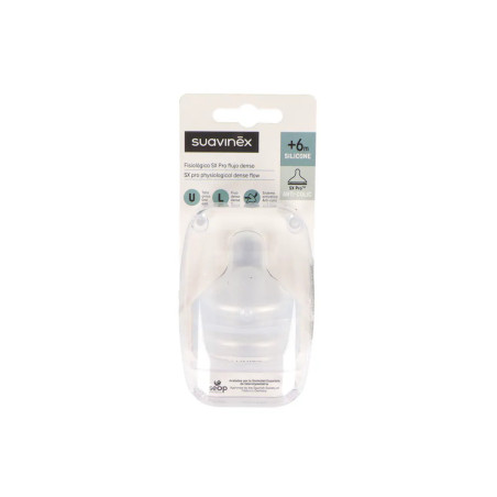 SUAVINEX TETINA SILICONA FISIOLOGICA FLUJO L 2 UNIDADES